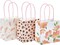 Mini Floral & Animal Gift Bags with Handles (12-Pack) – Pink Party Favor Bags, 5 x 5 x 3 In, Cute & Elegant Mini Bags for Jewelry, Candy, Weddings & Showers (Gold,Pink)